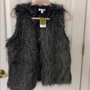 NWT grey fur vest